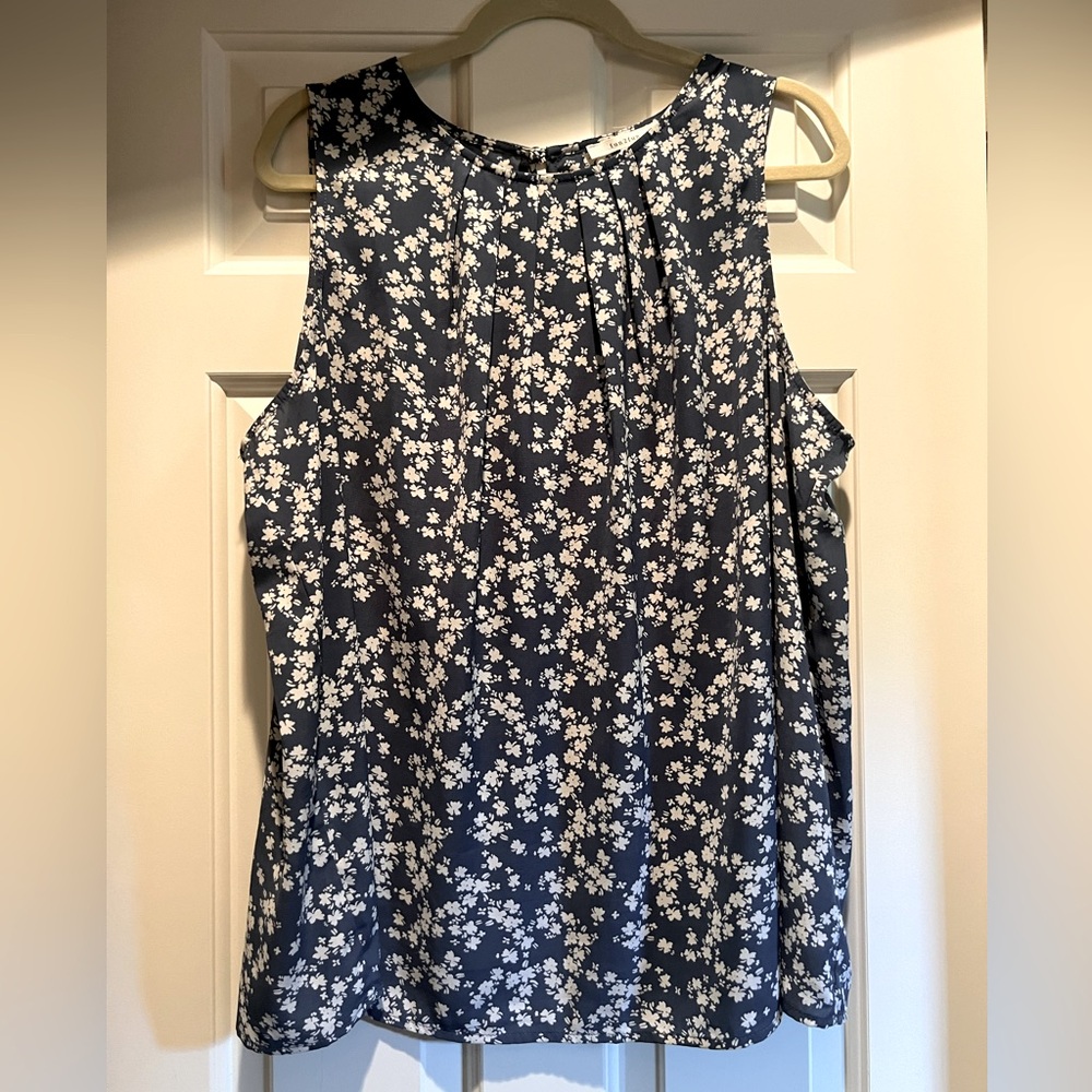 Periwinkle Blue Floral Sleeveless Top